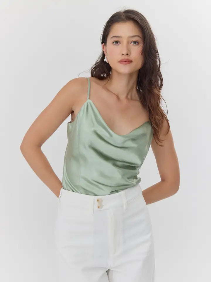 Cowl Neck Cropped Cami