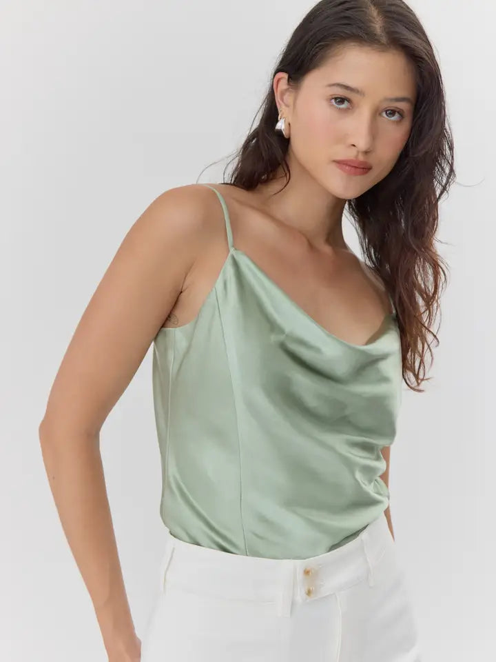 Cowl Neck Cropped Cami